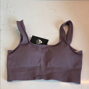 Lilac Women's Ribbed Crop Top